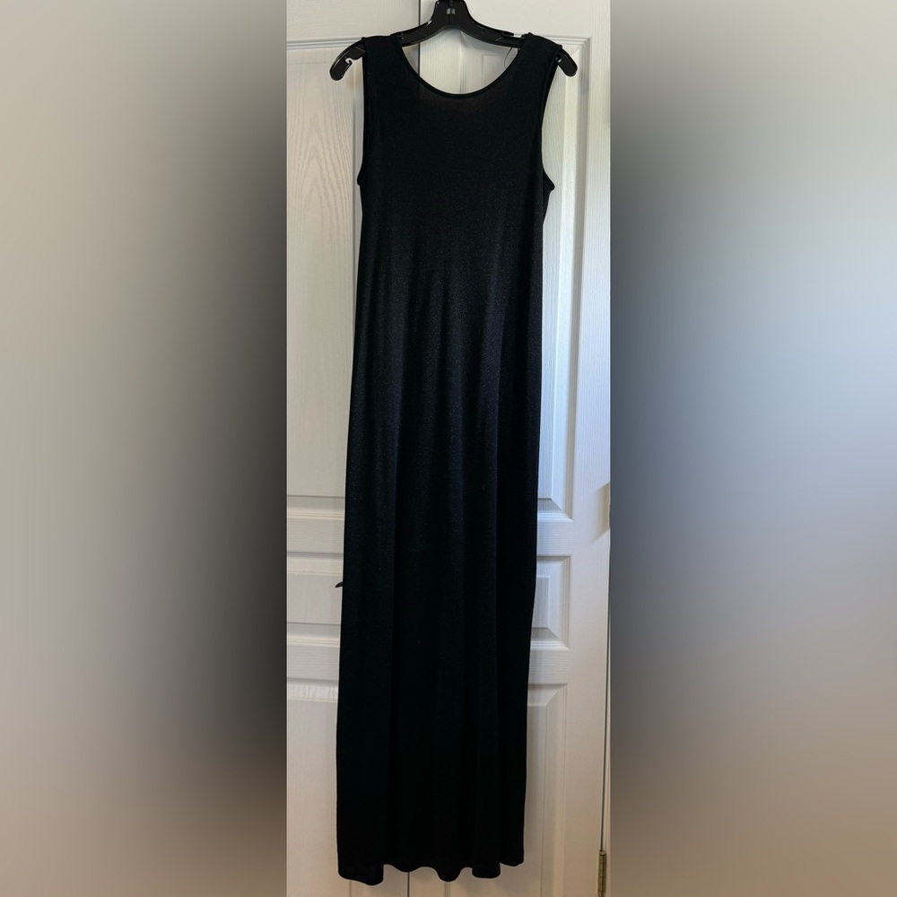 Massimo Dutti long sparkly v back dress